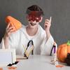 Devil's Horn Half Face Mask Horror Halloween Costume Half Face Cover Adjustable Headgear Cosplay Accessories for Adults Party
