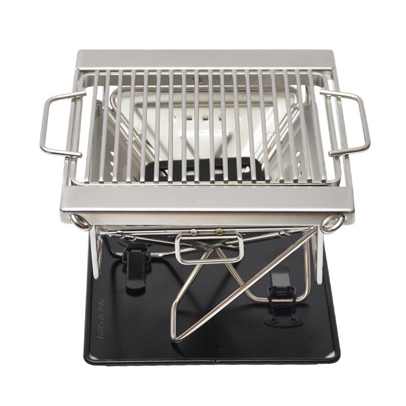Portable Stainless Steel Folding BBQ Grill & Fire Pit for Outdoor Camping