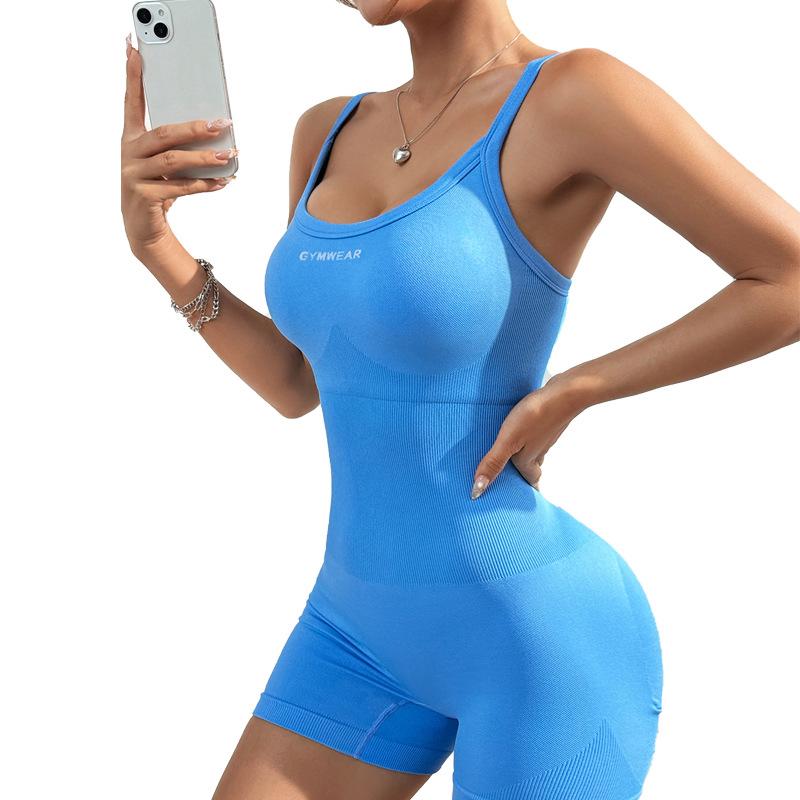 Seamless One-Piece Fitness Suit Women'S Quick Drying Peach Hip Thread Jumpsuit Yoga Suit Sports Tight Jumpsuit Women