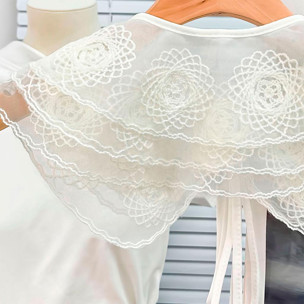 Elegant Faux Collar for Blouse Skirt Detachable False Collar Half Shawl Women Girl Dress Decorative Collar Half Shirt