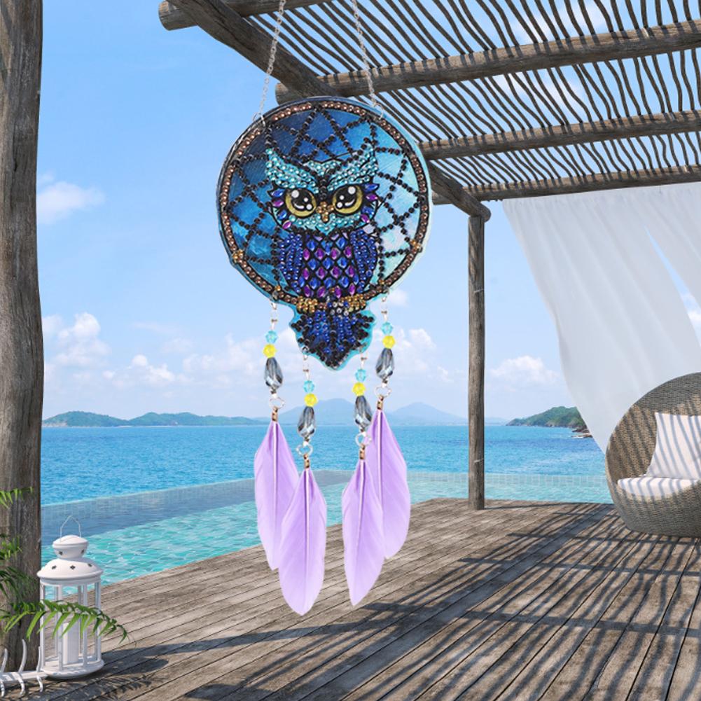 1PC Diamond Painting Dream Light Catcher Wind Chimes Crystal Craft Kit Pendant Home Wall Door Decor