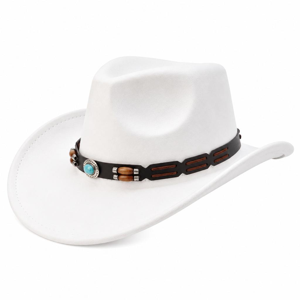 Hot-selling Western Cowboy Hat Design Sense Round Bead Chain with Ethnic Style Cowboy Hat Classic Versatile Cowboy Hat