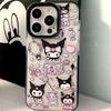 Cartoon Cute Kulomie Apple 16promax Mobile Phone Case iPhone15 Two-color 13 Transparent Black Edge 12 Women 14