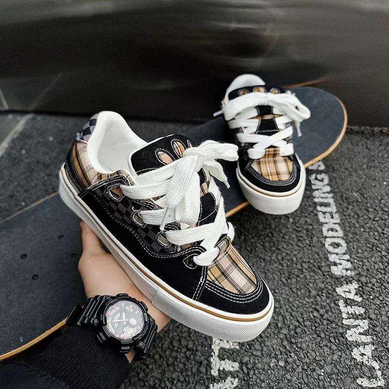 

Новые кроссовки мужские скейтборд обувь цветные кроссовки мужские уличные хип-хоп обувь на платформе мужские дизайнерские скейтборды 2024 35 черный коричневый