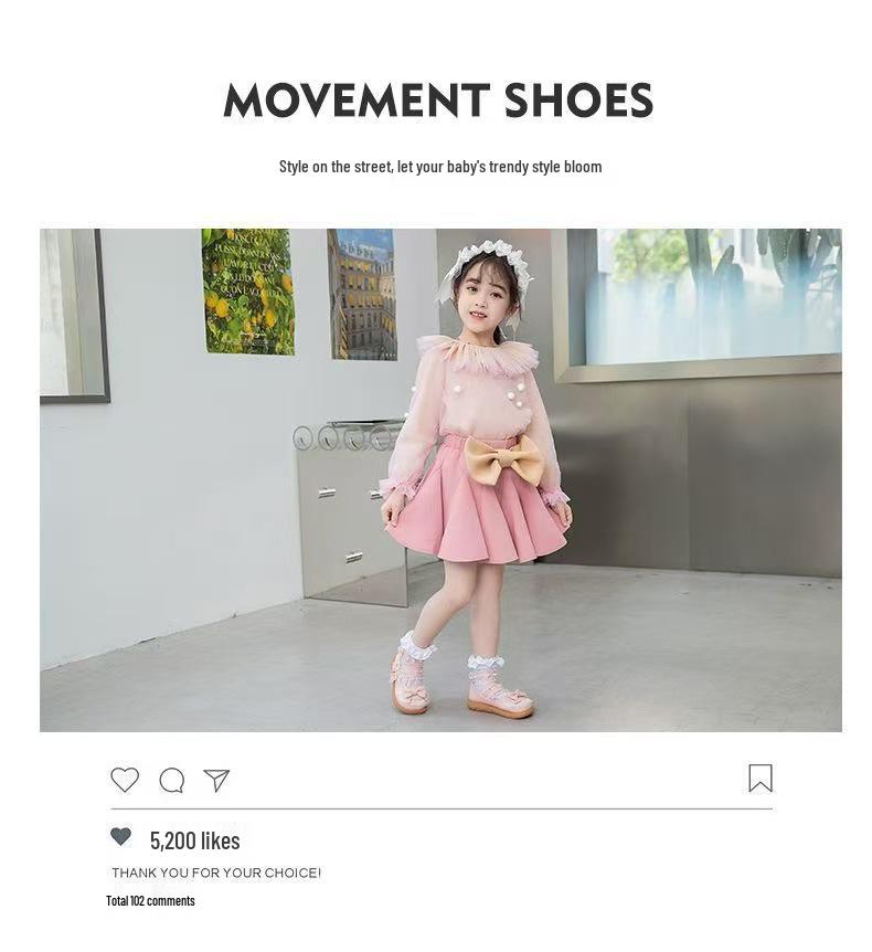 2026 Spring/Autumn Toddler Girls' Lolita Princess Leather Flats