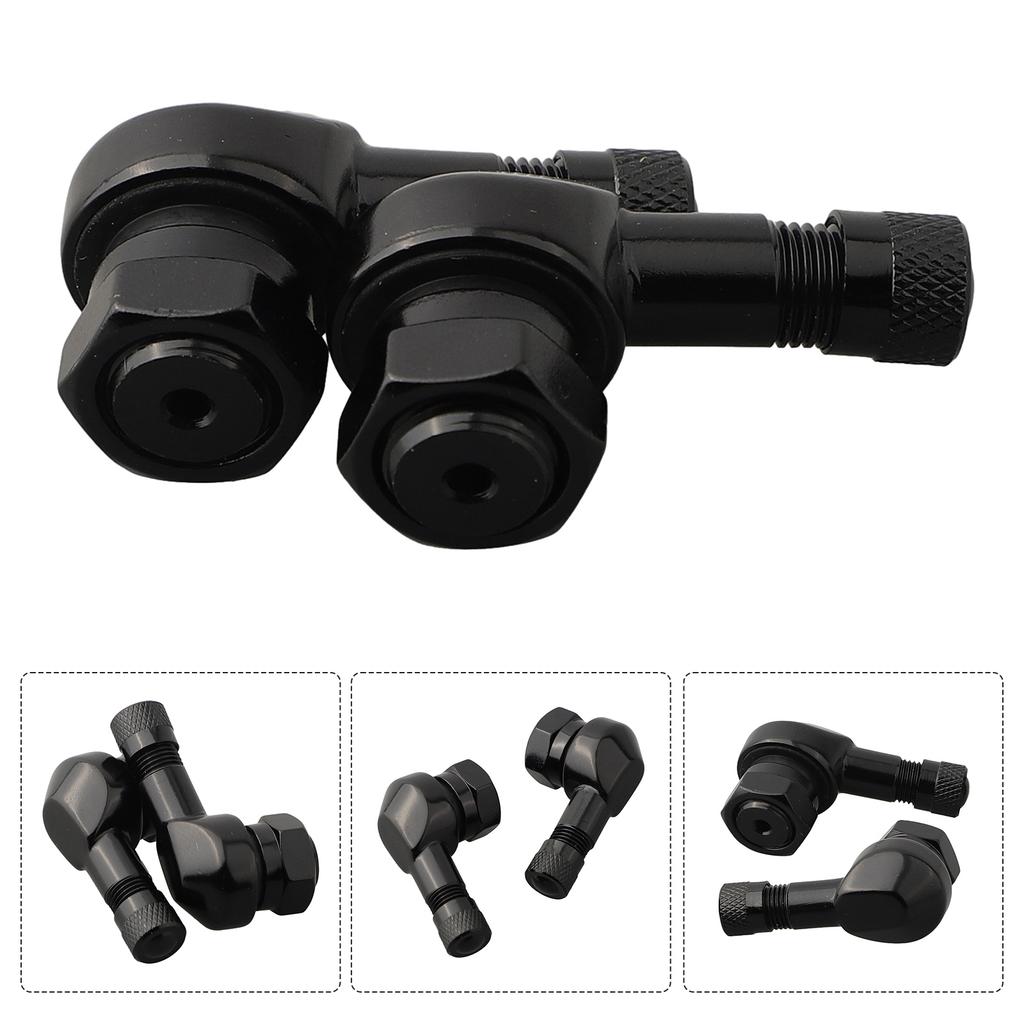 2PCS CNC Motorcycle 90 Degree Angle Wheel Tire Stem Tubeless Valve Aluminum Easy To Fill And Easy To Use To Check Tire Pressure.