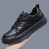 European station tide shoes spring and summer leather breathable little white shoes men's wide-headed board shoes crooked head platform casual shoes m