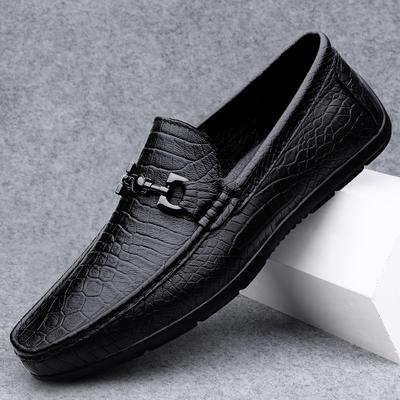 Mode Frühling Luxusmarke Slipper Schuhe Herren Klassisch Echtes Leder Herren Slipper Fahrschuhe Muster Lässige Mokassins Büroschuhe