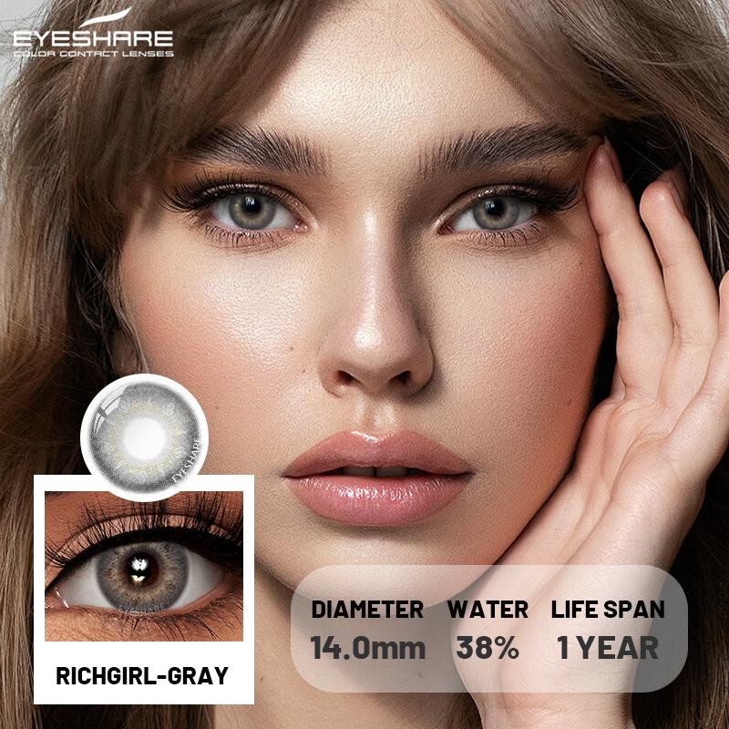 1 Pair Colored Pupils for Brown Color Eyes Green Eye Contacts Cosmetics Natural Blue Eye Lenses for Makeup Gray Pupils