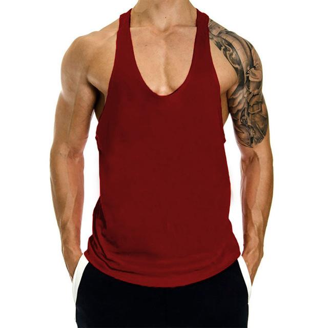 Canotta da Palestra da Uomo Senza Maniche a Y Gilet Sportivo Fitness Bodybuilding Canottiera Sportiva