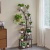 Plant Stand Indoor with Grow Lights, 160cm Tall 9-Tier Lighted Plant Shelf, Metal Corner Plants Holder, 3 Timer & 10 Brightness, Curve-Shaped Flower