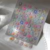 5D Embossed Jelly Nail Stickers - 3D Candy Colorful Floral & Heart Designs, Self-Adhesive Plastic Nail Art Decals for Hands, Feet, DIY Manicure