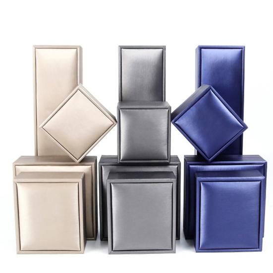 Faux Leather Pendant Ring Display Box Bracelet Necklace Jewelry Storage Case