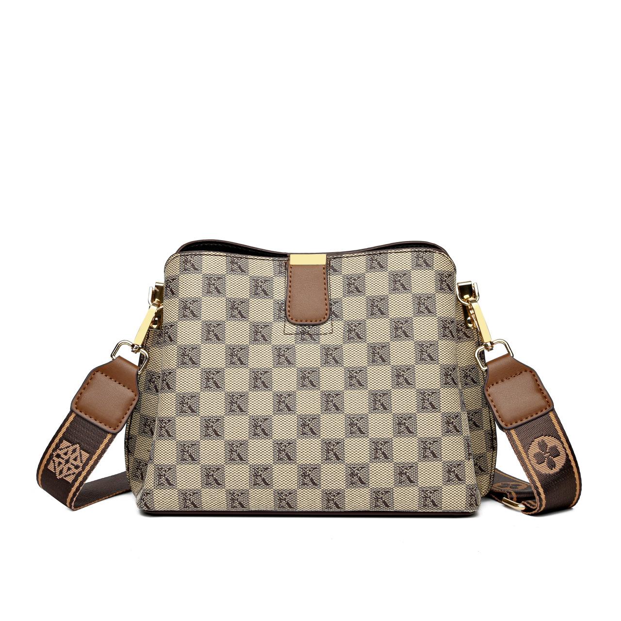 

Женская сумка для внешней торговли, новинка 2023 года, расширенная универсальная сумка-ведро с буквенным принтом и широким плечевым ремнем, большая вместительная сумка-ведро на одно плечо Tide хаки