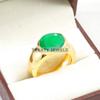 Emerald Oval Cut With 925 Sterling Silver Gold Plated Ring For Men's #B25 JL375671274595