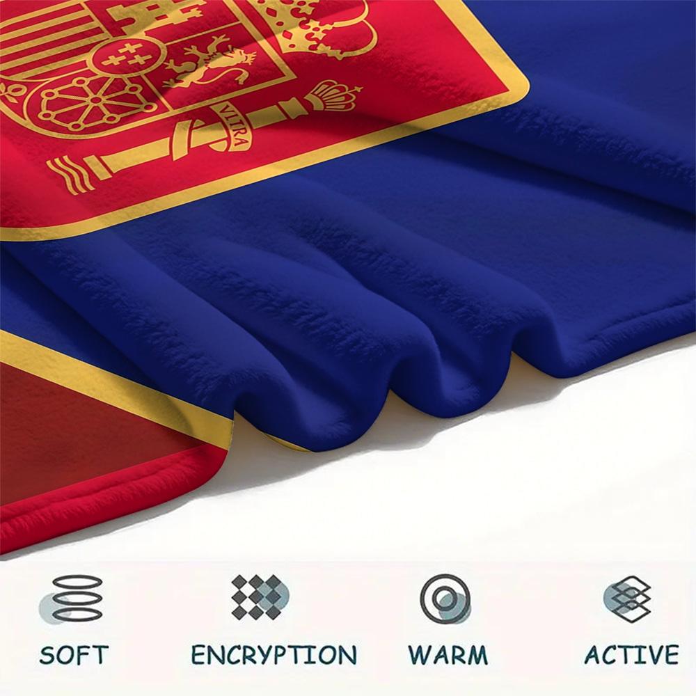 Spain National Football Team Flannel Blanket, High quality Comfortable for All Seasons, Home Decor, Warmth and Comfort