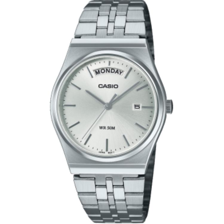 CASIO Quartz Movement Stainless Steel Strap Watch Unisex Silver Dial MTP-B146D-7AV Silver Dial