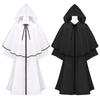 Medieval Hooded Big Cloak Long Sleeves Cloak Halloween Performance Costume Robe Wizard Death Cos Clothing.