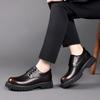 Men's Polished Leather Martin Boots - British Style, Versatile Casual Low-Top Short Boots for Autumn and Winter.