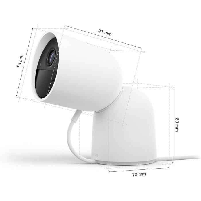 Wired Camera with Desk Stand - Philips Hue - Secure - HD 1080P - Indoor or Outdoor - White