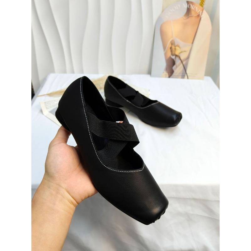 Neue vielseitige Modeschuhe: Schuhe mit eckiger Spitze, Retro-Kreuzriemen, Blockabsätze, Einzelschuhe