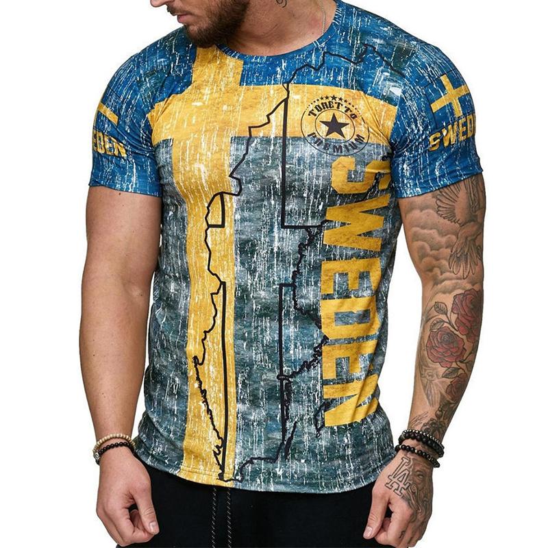 Portugal Spain Sweden Graphic T-shirts Retro Street Casual Classic Fashion Oversized Men's T-shirts