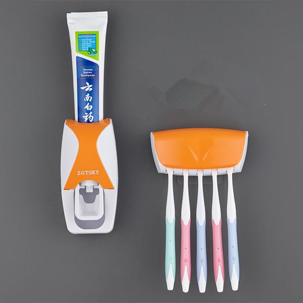 Tooth Brush Holder Automatic Toothpaste Dispenser Holder Toothbrush Wall Mount Rack Bathroom Tools Set
