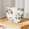 Flower Embroidery Clutch Makeup Bag Large-Capacity Fresh Design Skincare Storage Bag Portable Coin Purse Skincare Organization