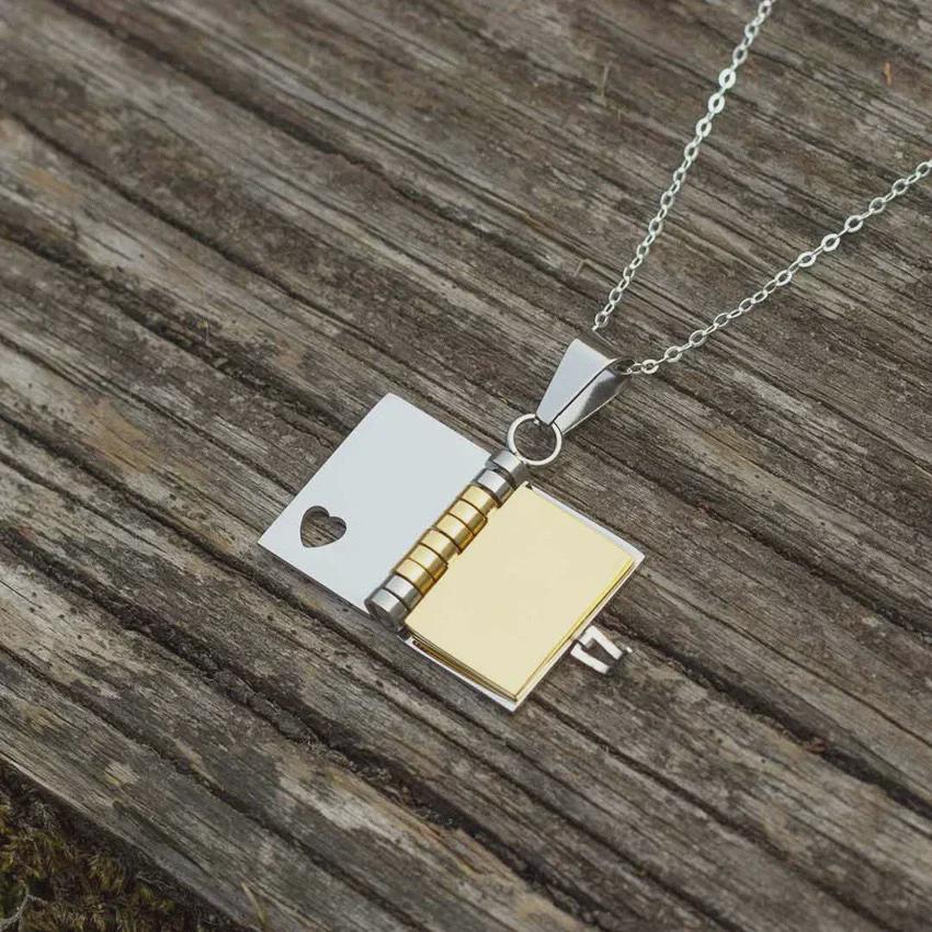 Stainless Steel LOVE Envelope Necklace Blank Pendant