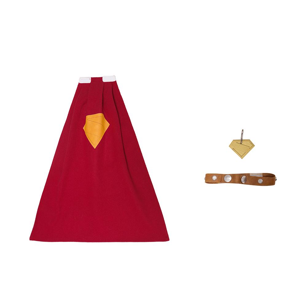 

Красный плащ для косплея Крипто Суперпес Крипто Костюм Плащ 3D-принт Жетон Полный комплект Одежда для питомца Сделано на заказ 60 CM