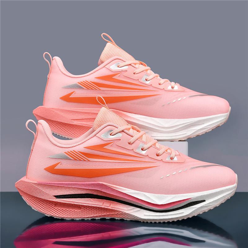 Men Marathon Running Shoes Carbon Board Speciality Athletic Reticular Breathable Lightweight Women'S Athletic Nonskid Athletic Shoes New