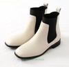 Fashion Women Genuine Leather Chelsea Ankle Boots Stretch Fabric Slip On Fashion Office & Career Boots 2025 Winter Flats Heels Boots