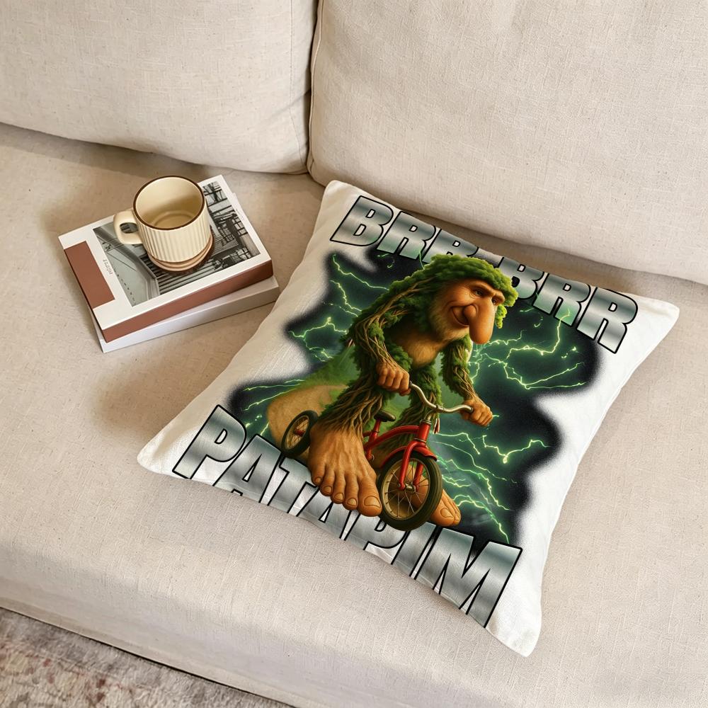 I-Italian Brainrot Cushion Cover Fabric Soft Furnishing,Pillowcase, Cushion Cover, Sofa Pillow, Home Decoration