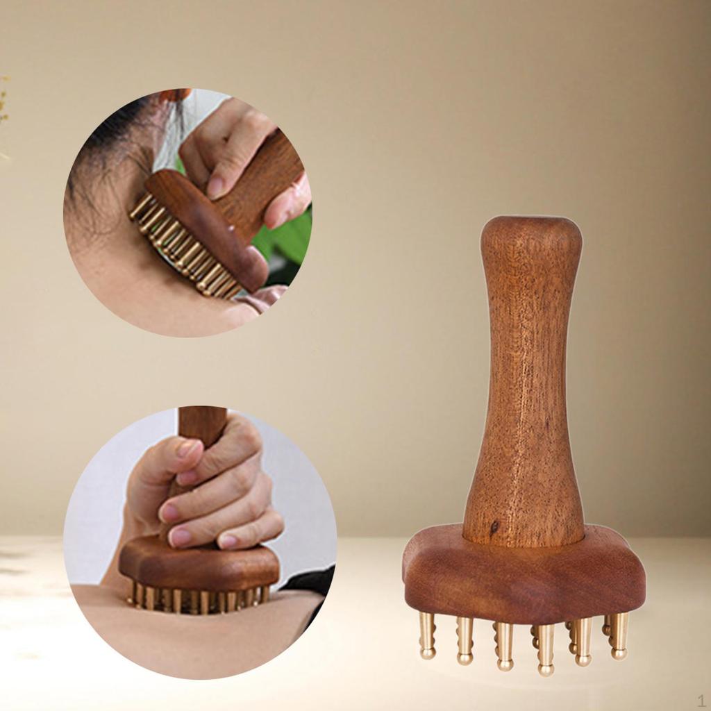Wooden Massage Body Brush,Massager Brush Tool,Versatile Portable Acupressure Massager for Waist