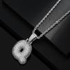Hot Selling European and American Hip-hop Necklace with 26 English Letter Pendants, Men's and Women's Trendy Zircon Necklace