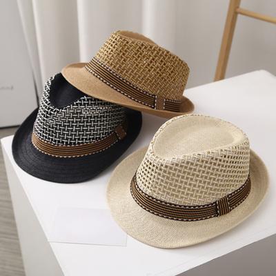 Sommer Strohhut Atmungsaktives Gewebtes Material UV-Schutz Hut mit Breiter Krempe Vielseitiges Sommeraccessoire