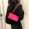 Diamond Chain Small Bag Trendy and Fashionable Texture Bag for Women Ins Niche Solid Color Crossbody Bag