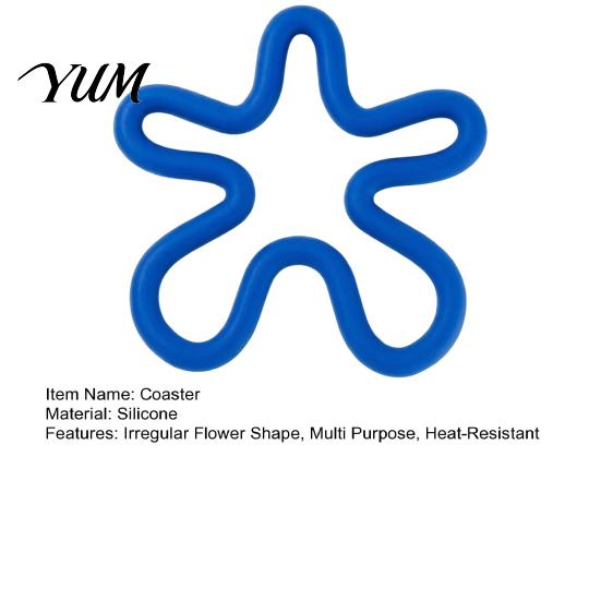 Heat Insulation Bowl Pad Silicone Coaster, Irregular Flower Shape, Kitchen Countertop Protector, Non-slip Multi Purpose Coaster Trivet for Hot