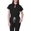 Women's Loose And Comfortable V-neck Short Sleeved Workwear With Multiple Pockets And Beauty Suit Set