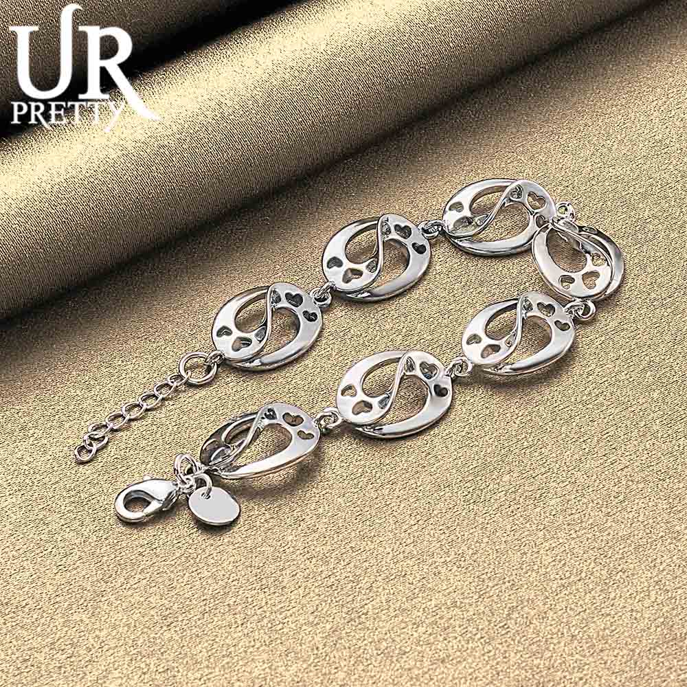 925 Sterling Silver Heart Bracelet Fashionable Wedding Jewelry