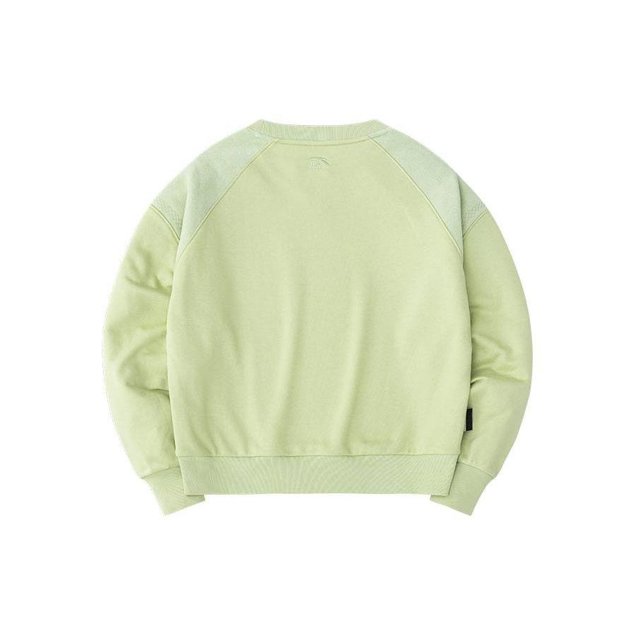Anta Lifestyle Series Letter Round Neck Warm Versatile Casual Sweatshirt Women Sweatshirt Pistachio-Green 162418721-5