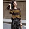 Women's Striped Wool Blend Knit Sweater