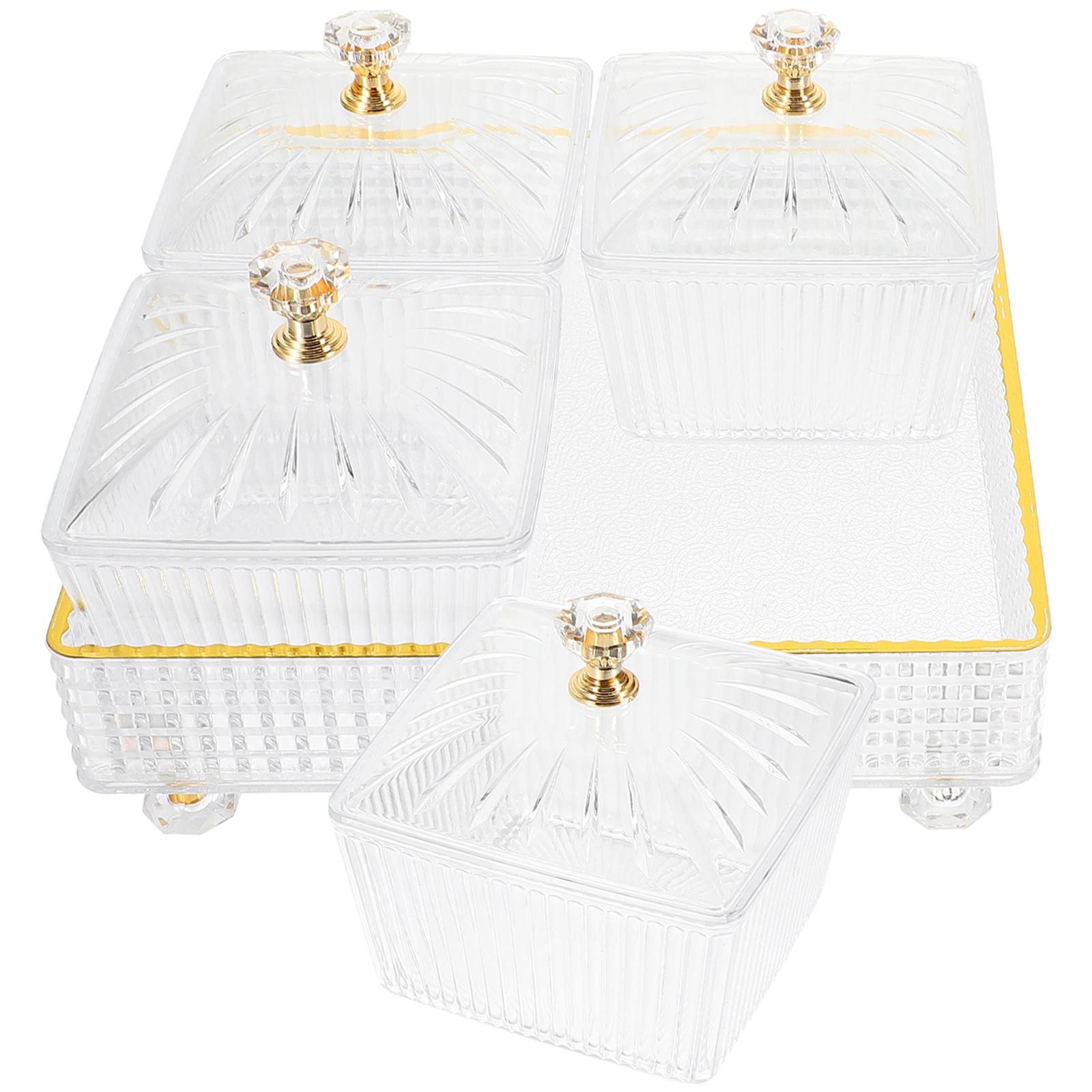 

Тарелка для орехов, отделение для закусок, контейнеры для еды с крышками, подносы, блюдо для закусок из сухофруктов прозрачный