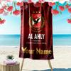 Name Custom Al Ahly Sporting Print Beach Towel, Large Soft Quick Dry Towel for Beach Camping Swimming