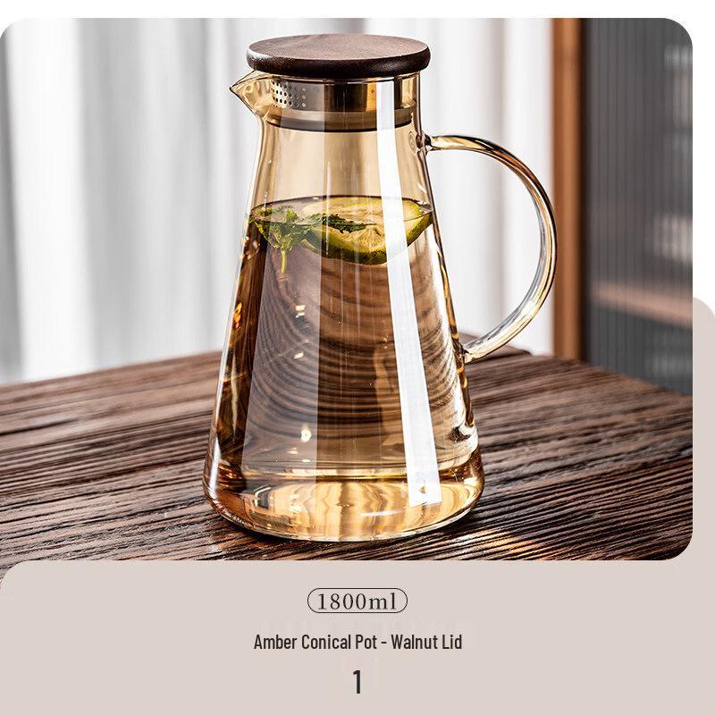 ZISIZ High-Temperature Glass Cold Water & Tea Infuser Kettle