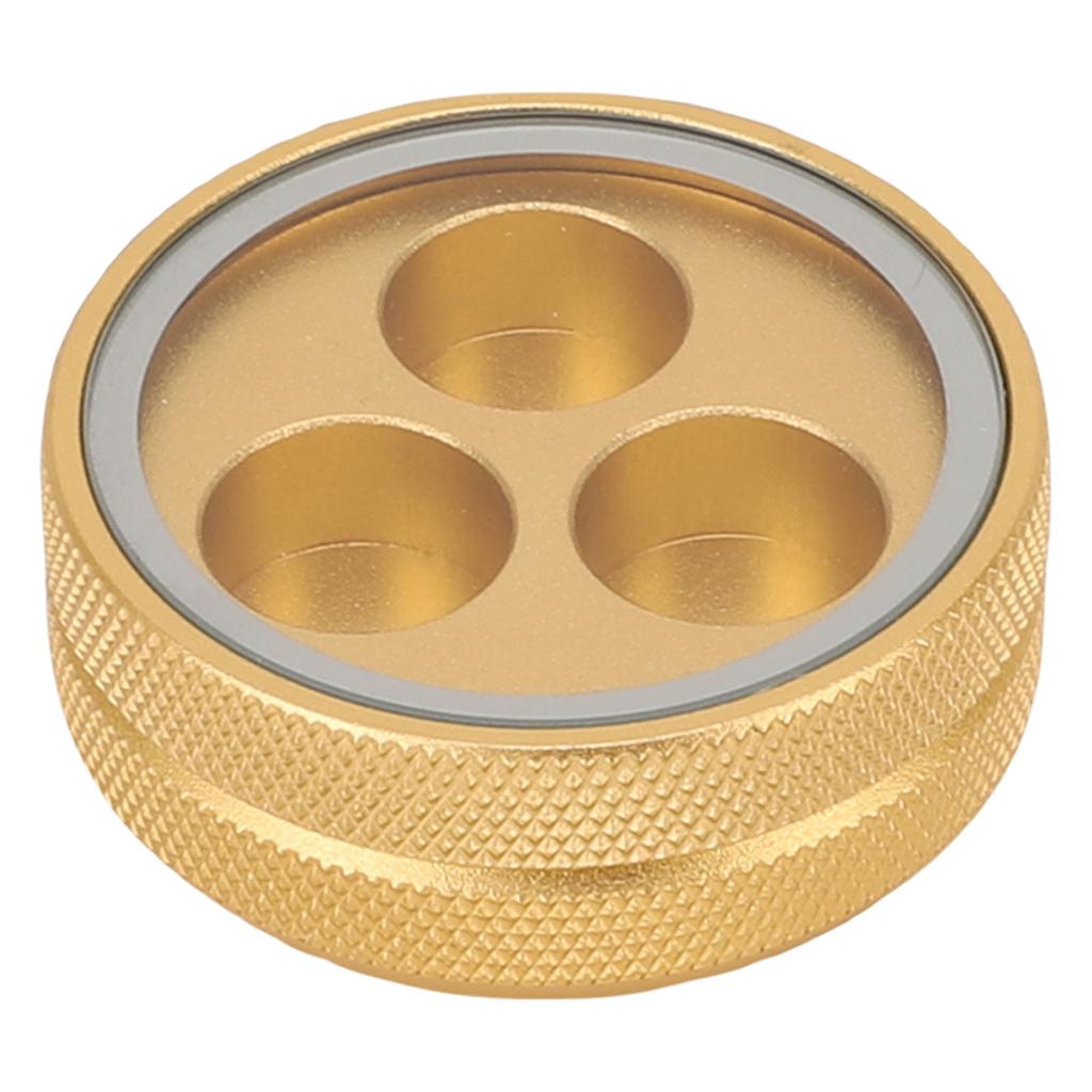 Úložný box na špičky tága Hliníkový knoflík 3otvorový design Přenosný kontejner na špičky kulečníkového tága pro klub Zlatý