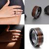 Titanium Steel Wooden Grain Ring With Resin Coating For Men And Women Fashion Jewelry