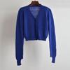 Spring & Fall New V-neck Long Sleeves Knitting Cardigan Female Fashion Open Hand Stylish Easiest for Match Slimming Youthful-Looking Sweater Top