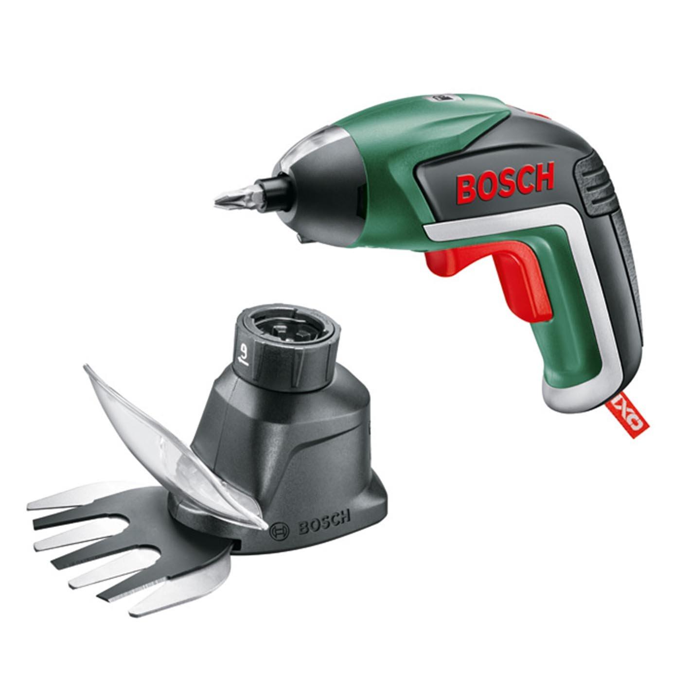 

Bosch IXO5 Cordless Electric Screwdriver with LED Light Charger Gardening Trimmer Adapter Set Forward/Reverse Switch, (10 Bits, Included) + зелёный