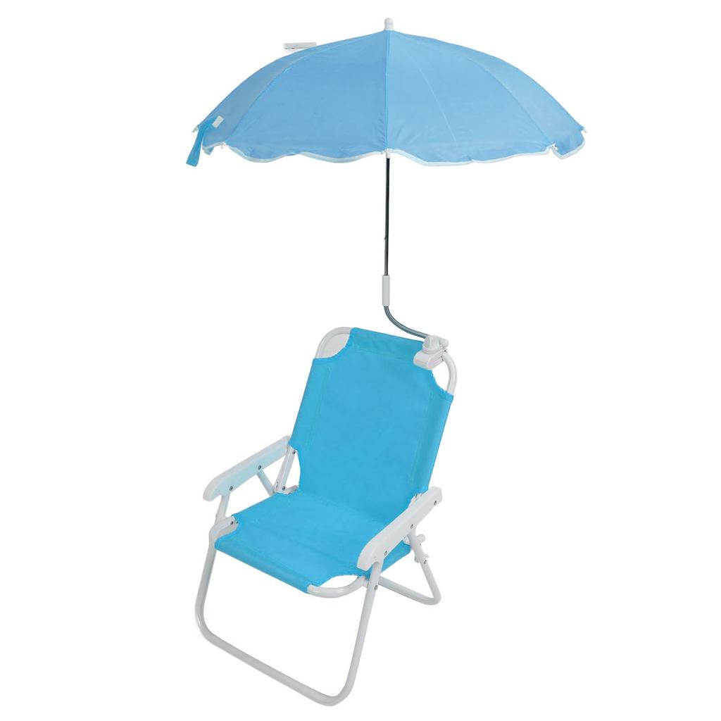Children Beach Chair Folding Portable Camping Chairs Outdoor Lawn Sand Chair with Umbrella for Picnics Vacations Parties